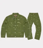 Corteiz Alcatraz Pattern Khakhi Tracksuit