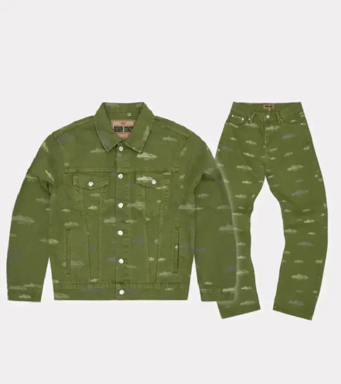 Corteiz Alcatraz Pattern Khakhi Tracksuit