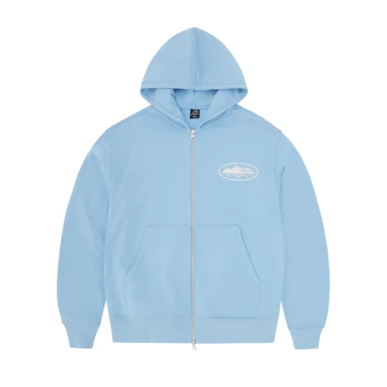 CORTEIZ ISLAND PUFF PRINT ZIP HOODIE [BABY BLUE]