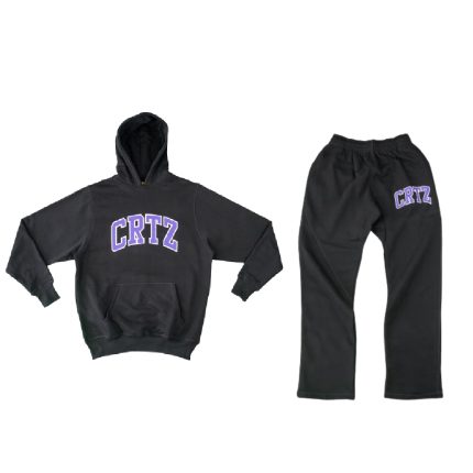 Corteiz Dropout – Black/Purple Tracksuit