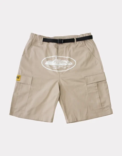 Corteiz Alcatraz Cargo Shorts Khaki Green