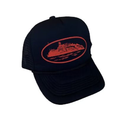 Corteiz Alcatraz Trucker Hat Red Black