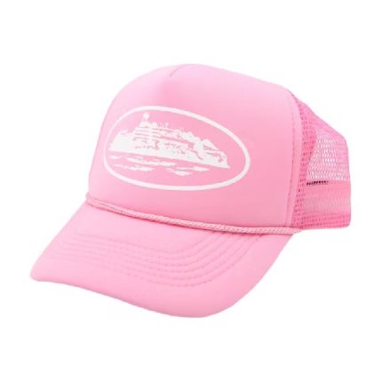 Corteiz Alcatraz Trucker Pink Hat