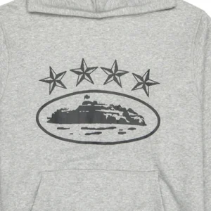 Corteiz 4Starz Alcatraz Grey Hoodie